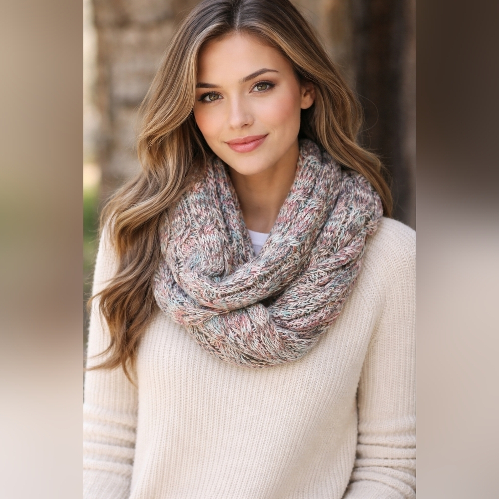 CC Exclusive Cozy Multicolor Chunky Knit Infinity Scarf #1099